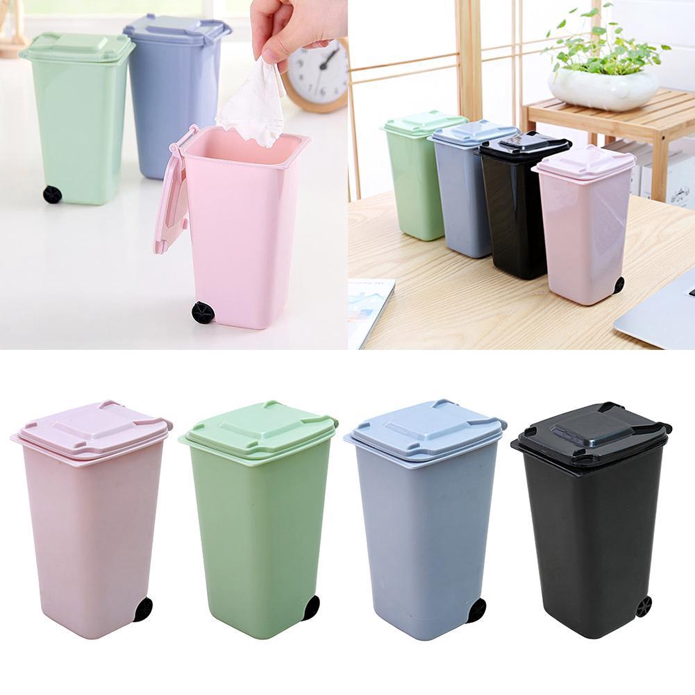 plastic trash bin