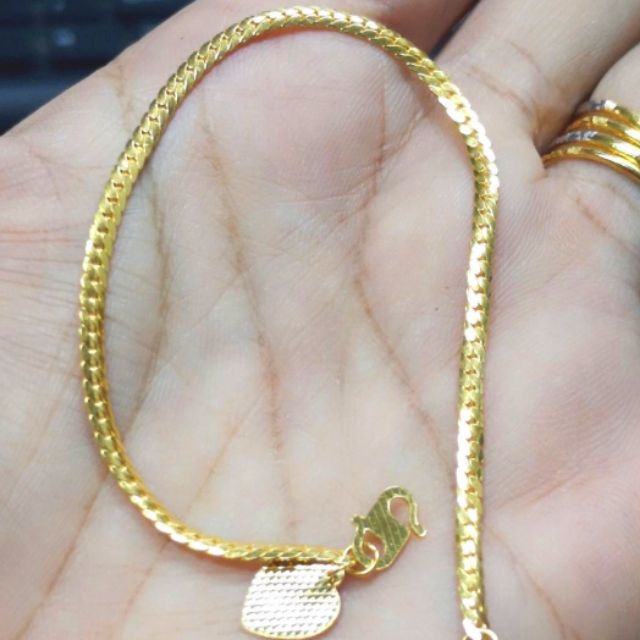 Rantai Tangan Snake Skin Lebar 2mm Bajet Emas 916 Tulen Shopee Malaysia