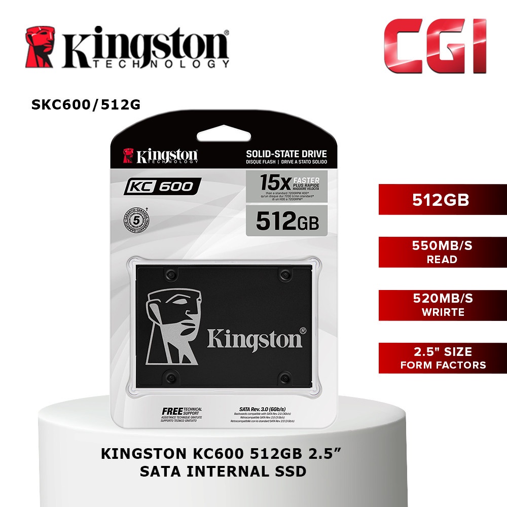 Kingston KC600 512GB 2.5" SATA Internal SSD (SKC600/512G) | Shopee Malaysia