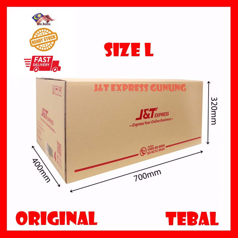 Carton Box J&T Express Packaging Box Kotak - L Size / Courier Moving ...