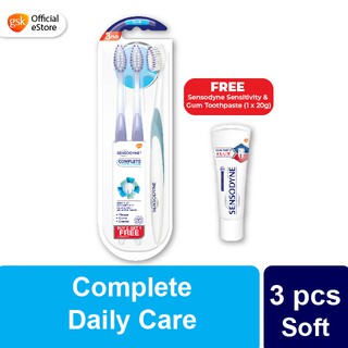 Sensodyne Sensitive Teeth Complete Care Toothbrush Soft Medium Buy 2 Free 1 1 X 3ea Foc Sensitivity Gum Tp g Shopee Malaysia