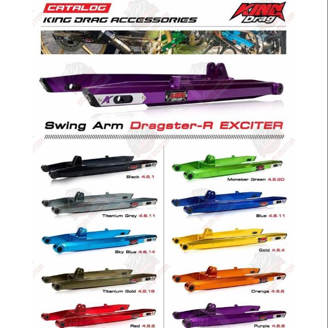 KINGDRAG SWING ARM (+2 inches)Y15ZR Y15 Y15Z KING DRAG DRAGSTER R SWING