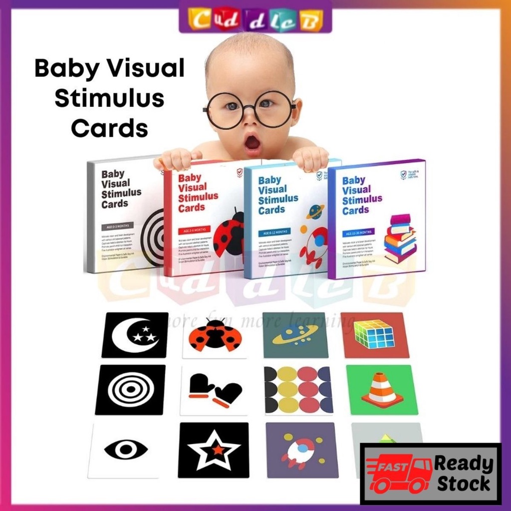 CuddleB Montessori Baby Flash Card Baby Visual Stimulus Cards Early