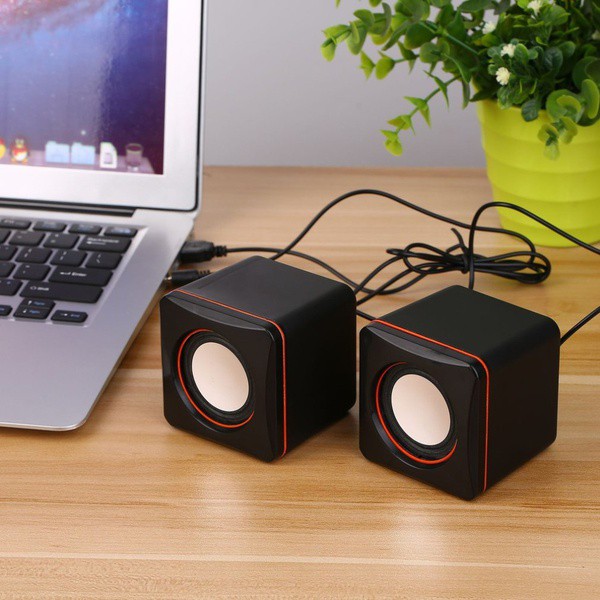 Mini Portable Square Wired USB Audio Music Player Speaker MP3 Laptop PC