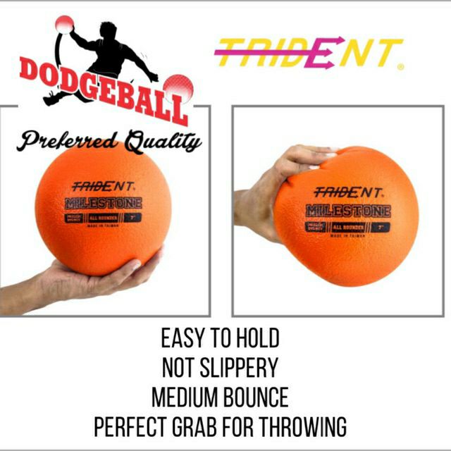 Dodgeball Official Size - Trident Milestone All Rounder Medium Bounce 7” Foam Ball (Dodgeball)