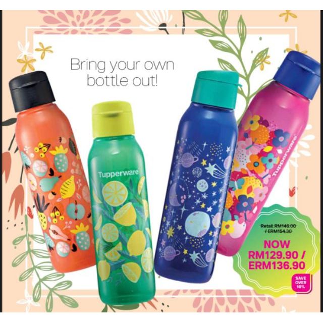 ReadyStock Tupperware Artz Series Eco Bottle Gift Set 750ml