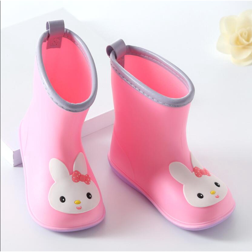 Wide head rain boots kids cartoon animal rain shoes girl kasut boot ...