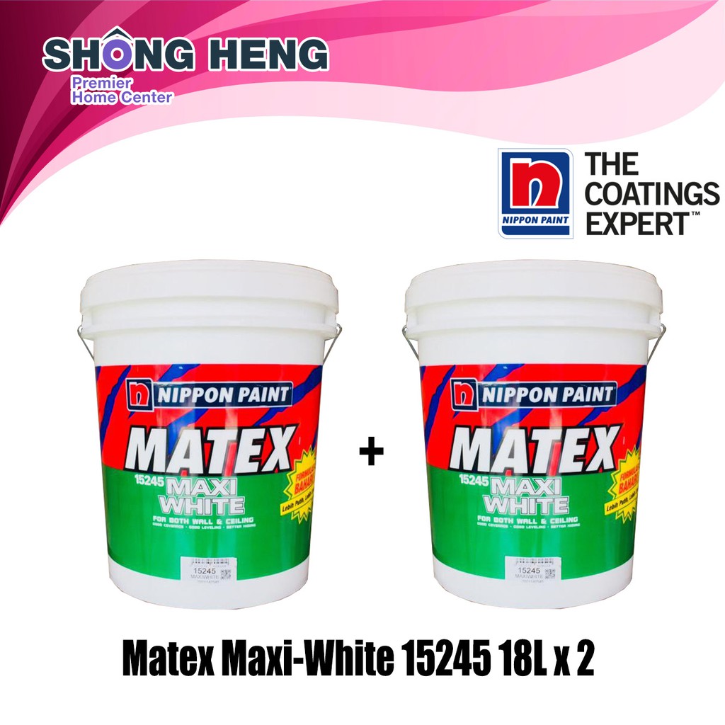 Bulk X 2 Nippon Matex Maxi White 15245 White 18L | Shopee Malaysia