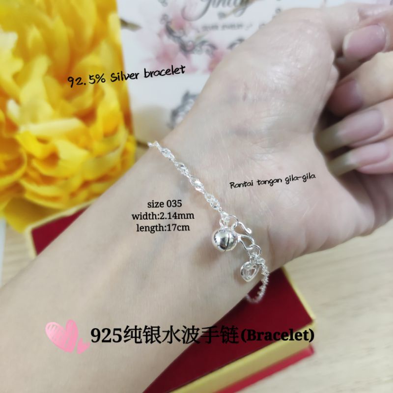 Bracelet silver 925*Gelang tangan perak gila-gila*纯银水波手链for women bracelet