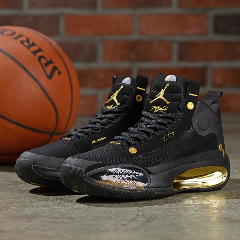 jordan black and gold shoes