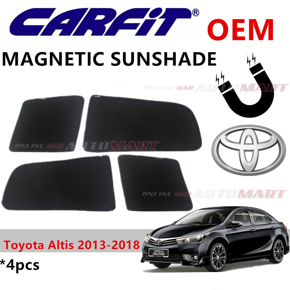 CARFIT OEM Magnetic Custom Fit Sunshade For Toyota Altis Yr 2013-2018 (4pcs)