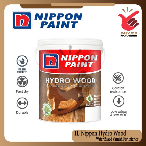 1L Nippon Paint Wood Hydro Wood Cat Varnish Asas Air Anti Calar Varnish