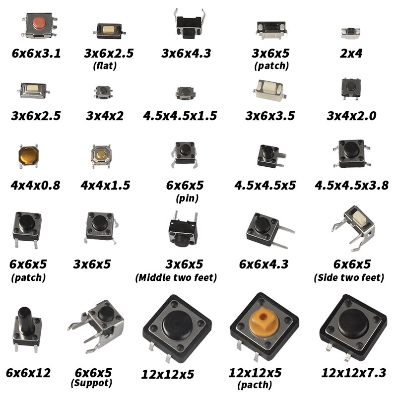 5 Schaltflächen Taktile 3x6x3.5 MM SMD PCB Arduino Mikro Mini Switch *** Push PC 