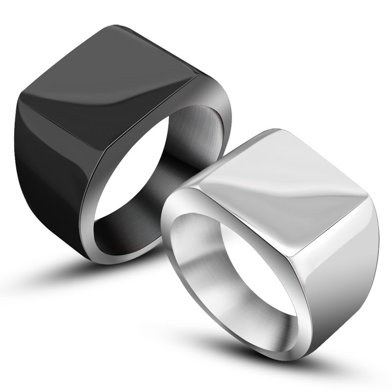 Custom Make Engrave Men Ring Stainless Steel Silver Tone Black Fashion Jewelry U.S.Size CB23C559