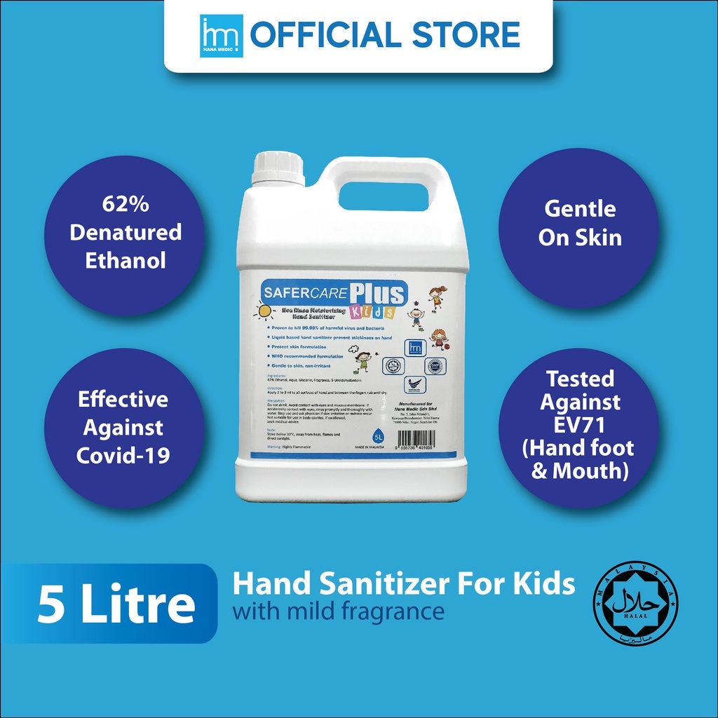 Safercare Plus Hand Sanitizer Kids (5L) Shopee Malaysia