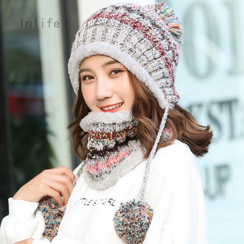 bobble hat and scarf set womens