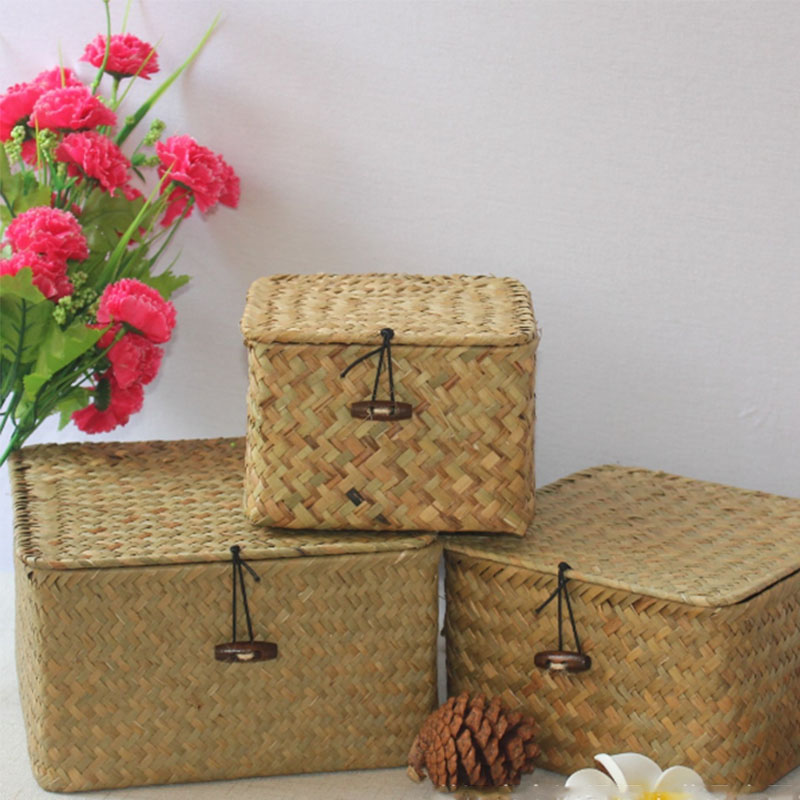 Storage Box Hand Woven Rattan Basket 44 x 36 x 15 cm Storage Box Hand Woven Rattan Basket 44 x 36 x 15 cm