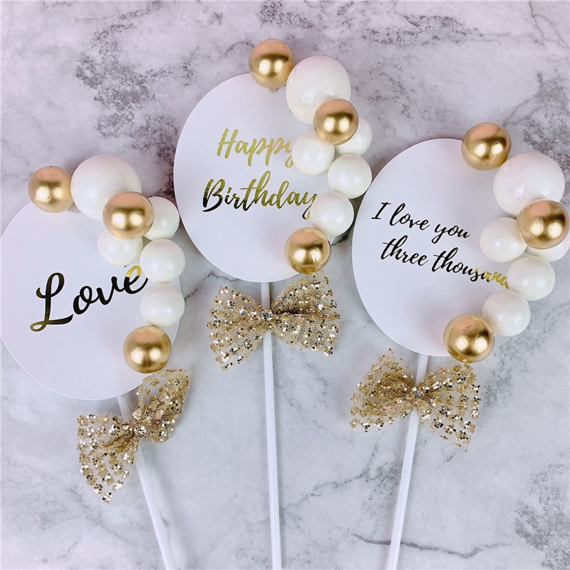 Birthday Cupcake Topper Cake Decoration / ROSE GOLD / Black Cake Topper