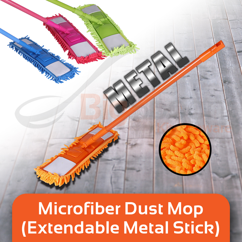 BIGSPOON Extendable Microfiber Mop Dust Mop Super Absorbent Cleaning Mop Telescopic Floor Mop Flat Mop Lantai