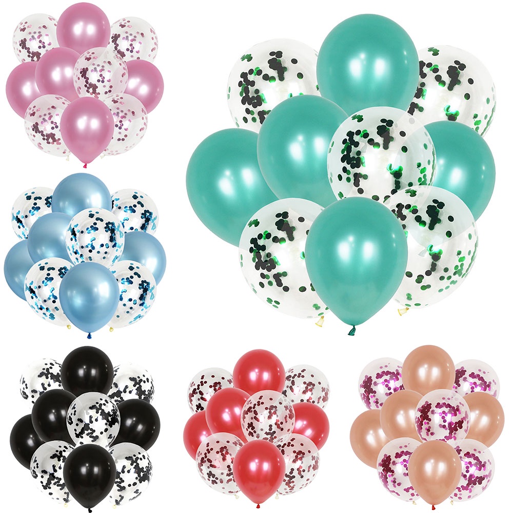 New Hot Sale 10pcs/Pack 12 inch Latex Golden Sequins Confetti Balloon fashion wedding birthday Decoration Party Supplies