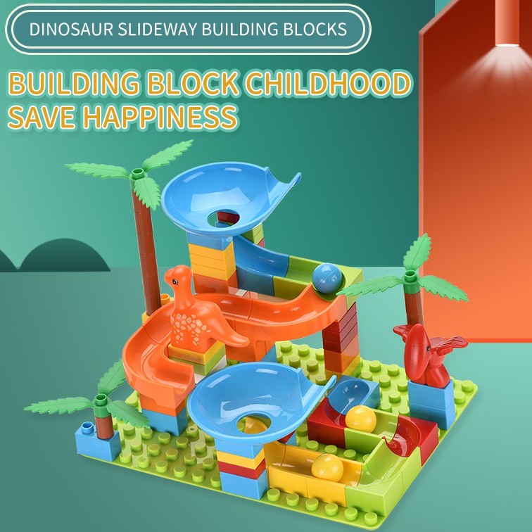 103 PCS LargeParticle Dinosaur Slide Building Blocks Kids Toy (HC702