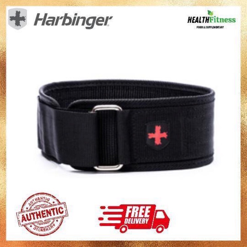 Authentic Harbinger Men's Nylon Lifting Fitness Belt (4") - BLACK COLOUR