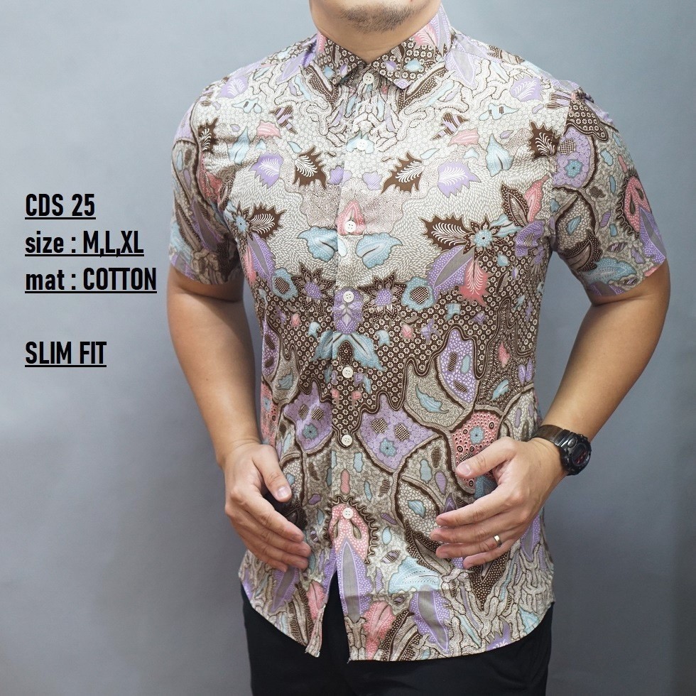 slim fit batik shirt