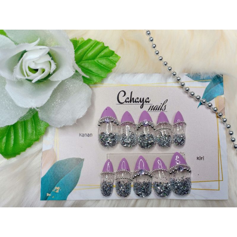 Lillac Color Bridal False Nails