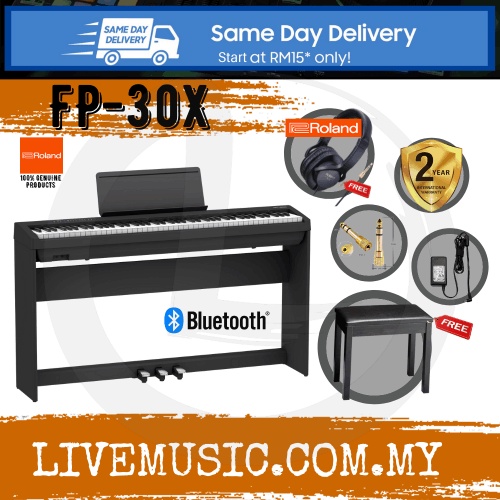 Same Day Delivery Roland Fp 30x Key Digital Piano W Rh5 Headphone And Adapter Black Fp30x Rh 5 Fp 30 Fp30 Shopee Malaysia