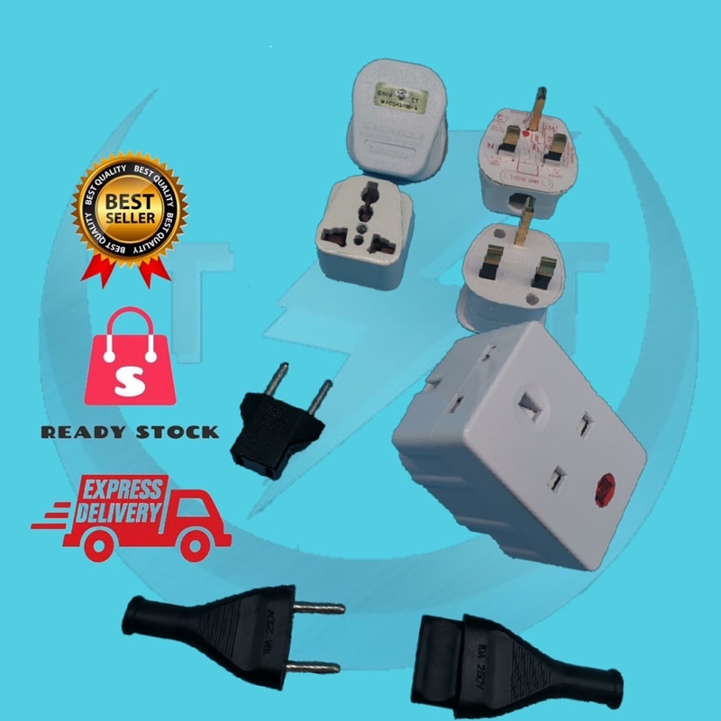 13a Plug Top 3pin 3way Adaptor Multifunction Multi Plug 2 Pin Plug