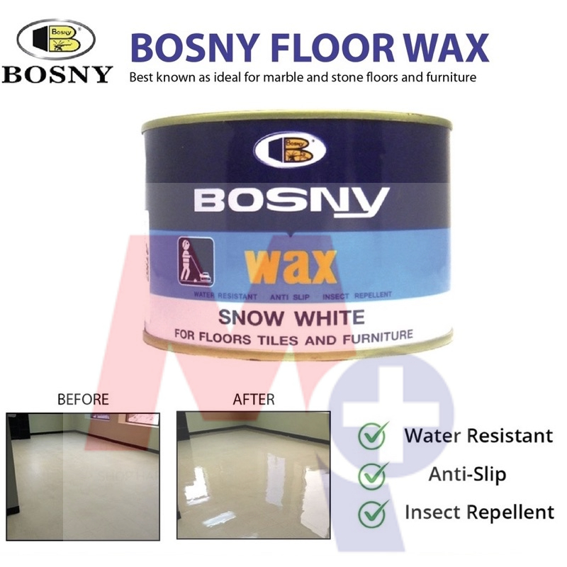 BOSNY Floor Wax Marble Stone Furniture Anti Slip Dry Polish Care Tile