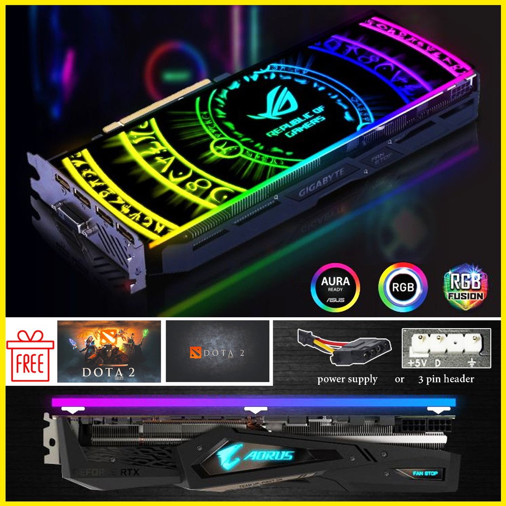 Custom made Graphic Card Backplate GPU Cover GPU Backplate 5V Digital