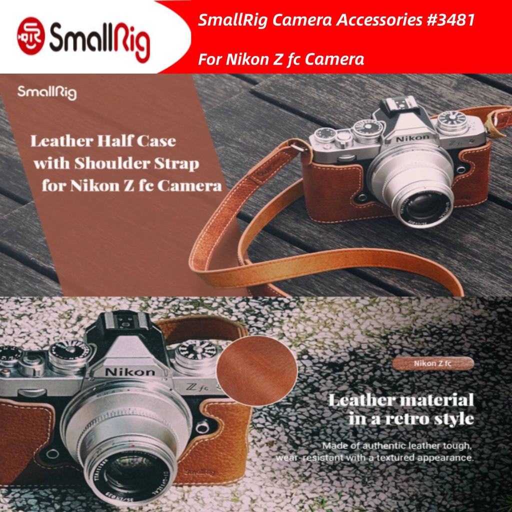 SmallRig Leather Half Case with Shoulder Strap for Nikon Z fc 3481 | Shopee  Malaysia
