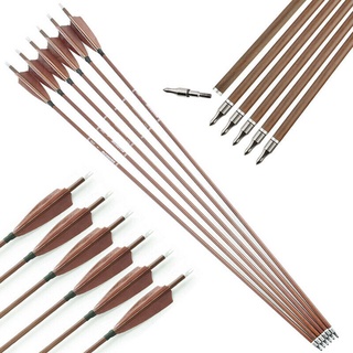 12X 31" Pure Carbon Arrows SP340 400 500 600 Turkey Feather Archery Recurve Bow 
