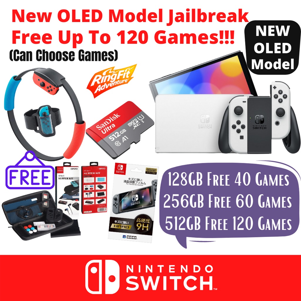 Nintendo Switch Jailbreak OLED / V2 Battery Enhanced Free Up To 120