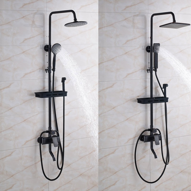 Bathroom Oil Rubbed Bronze Shower Faucet With 8 Abs Shpwer Head