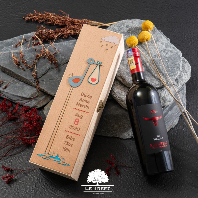 Ready Stock in Malaysia Personalized Name Gift Storage Liquor Wine Wooden Box E