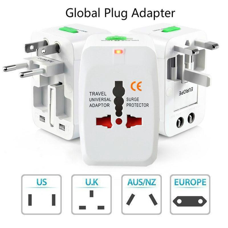 Global Universal Multi-functional Adapter Plug Dual USB Charging Travel Charger