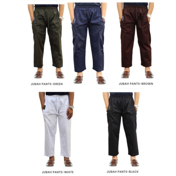 Seluar Lelaki Atas Buku Lali Kiri Kanan Ada Zip pocket Kain Cotton Pingang Pakai Tali Getah Seluar Jubah