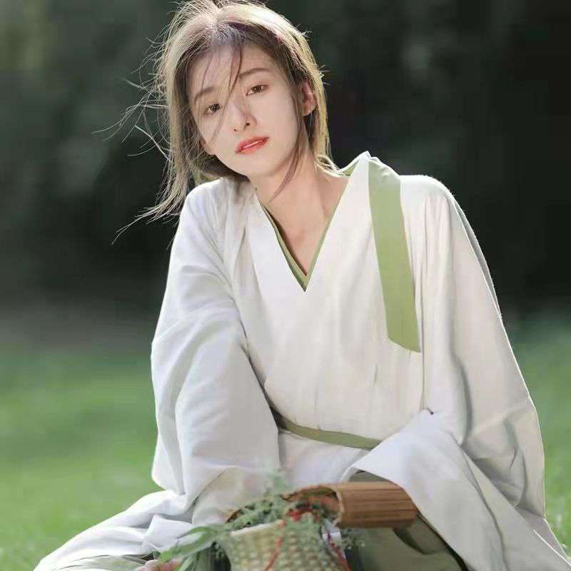 Samius Hanfu female 2022 new Chinese wind super fairy floating ancient clothes cross collar waist-high jacket skirt ancient wind daily suit spring
