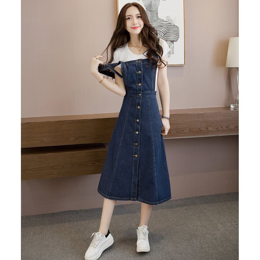 denim jumpsuit long skirt