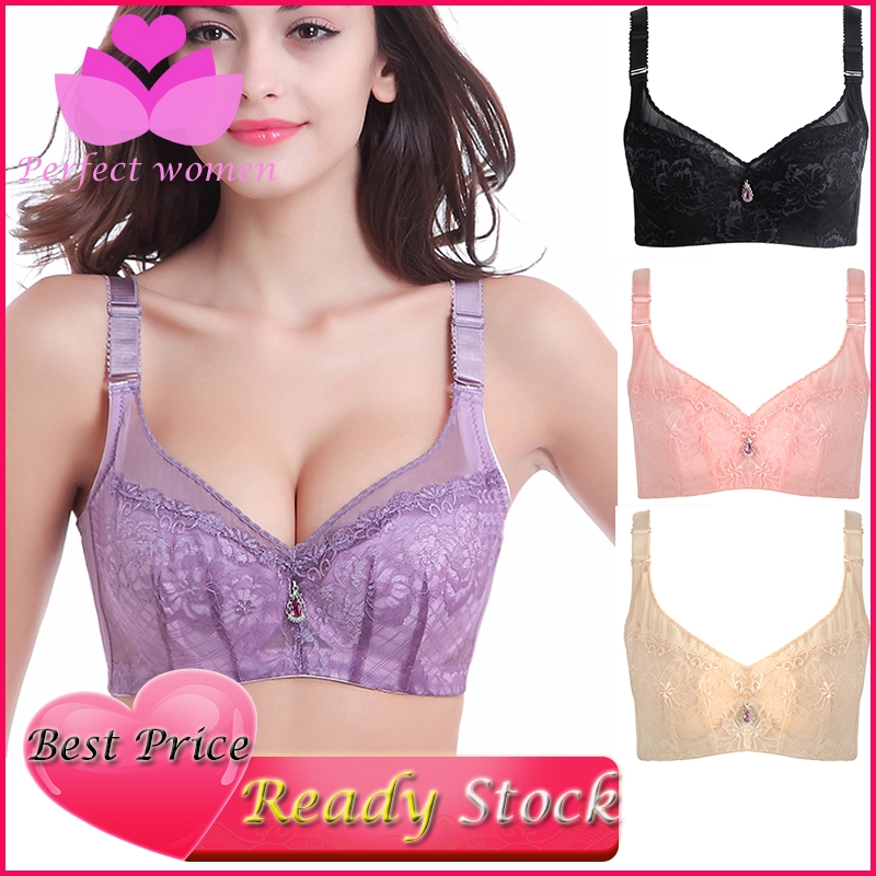 Plus Size Women Bra Push Up Lace Thin Full Cup Brassiere C D Cup 34 To 6337