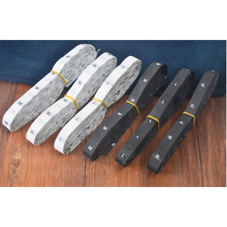 White Black Cloth Sew Label Polyster Clothing Size Label Sizes Tag For Clothes T-Shirt Blouse