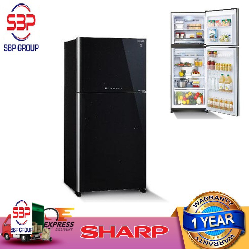 SHARP TWIN DOOR REF-GLASS DOOR,INVERTER PETI AIS 2 PINTU ...