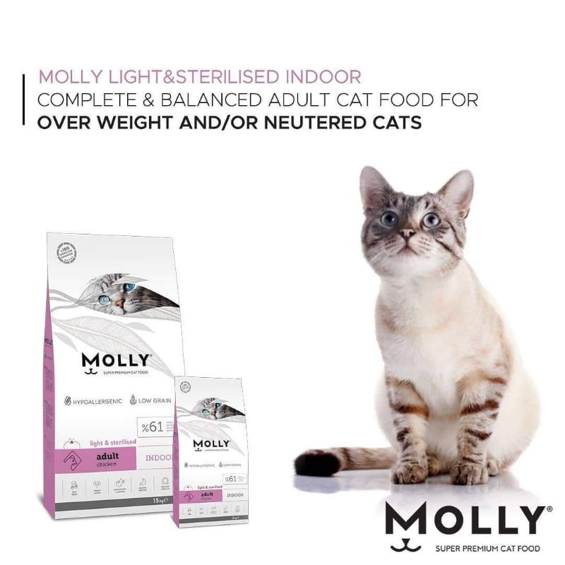 Molly Super Premium Cat Food / Molly Makanan Kucing 15kg original pack