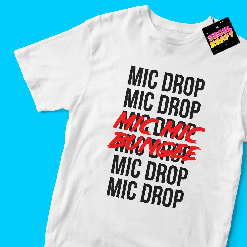 Bts Mic Drop Lyrics Mic Mic Bungee Love Yourself Album Typography Mens T Shirt Shopee Malaysia