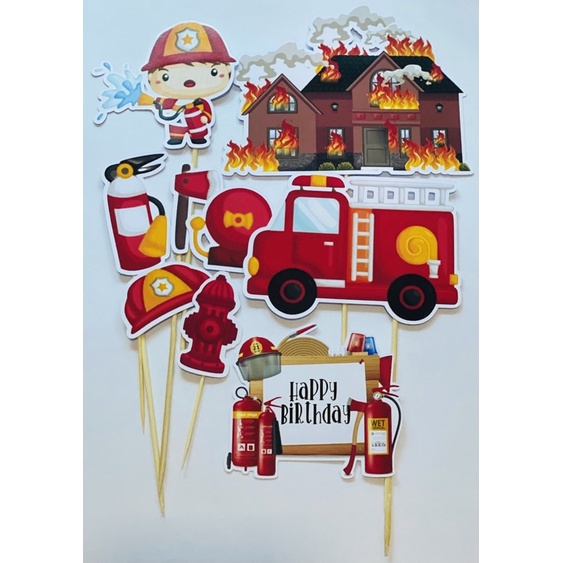 Fireman Cartoon Topper Cake | Shopee Malaysia