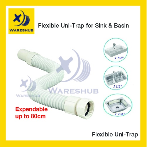 Flexible Uni-Trap For Sink And Basin 1 1/4