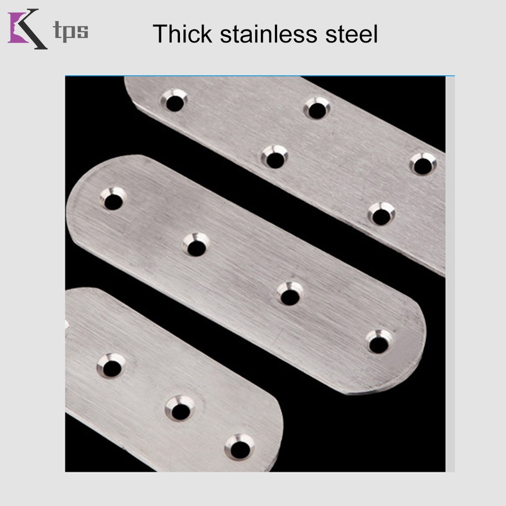 Alise 4 Pcs Flat Straight Brace Brackets Mending Plates Repair Fixing Bracket,6-1/2 Inch Stainless Steel Matte Black 