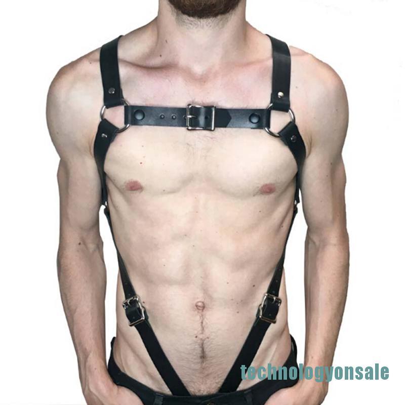 ❤technologyonsale❤ Men Body Restraint Leather Harness Belts Straps Suspenders Braces Armor Costumes